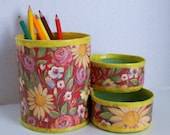 Desk Organizer / Pencil Holder made from recycled cans