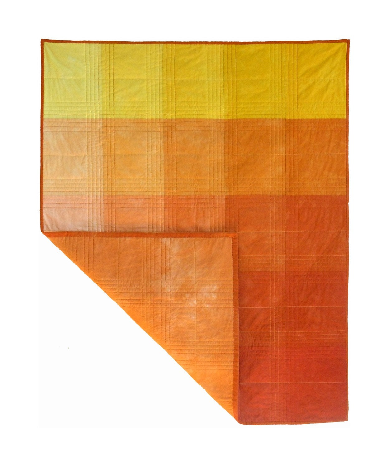 Orange Color Block Quilt