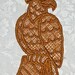 Gold Eagle Bookmark with top hat, machine embroidered lace