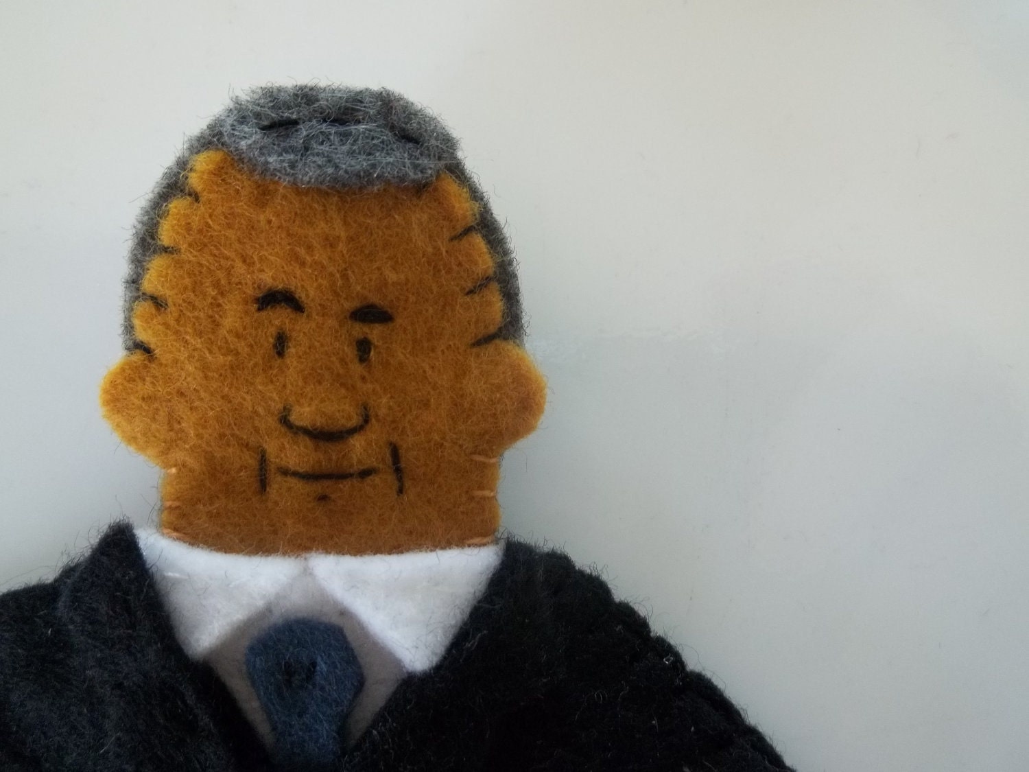 President Barack Obama Felt Finger Puppet with Grey Hair