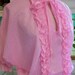 Vintage Pink Cupcake and White Dots Ruffle Summer Blouse Medium Large