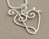 treble clef bass clef heart necklace. music jewelry. MINI Love of Music necklace heart. sterling silver music heart pendant. treble clef