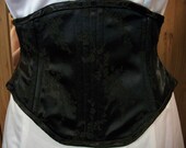 Sample Sale - Holly Waspie Corset: Black Brocade Beauty size 26