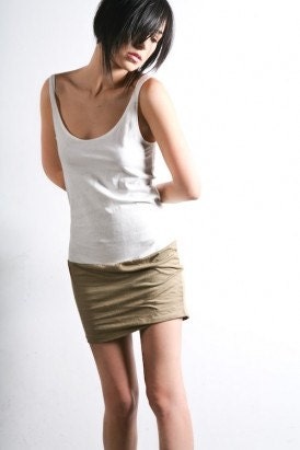 Olive Layer Tight Fitted Tunic Sure-Fit Small