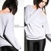 Oversize Sweater Grey - Womens Top Dolman Off The Shoulder Loose Fit Small Medium