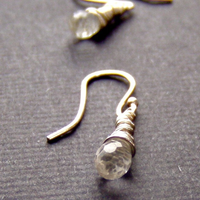 White Aquamarine Teardrop Earrings - jewelry by jackie