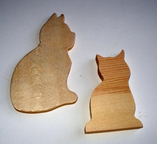 Wood Cutouts Cat DIY Unfinished Wooden by AntiquesGaloreGal