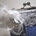 15% COUPON SALE, bridal clutch, purse, icy, blue, formal, couture, something blue, winter wedding, feathers, beaded strap
