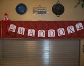Retro Style Personalized Party Banner With Little Red Wagon