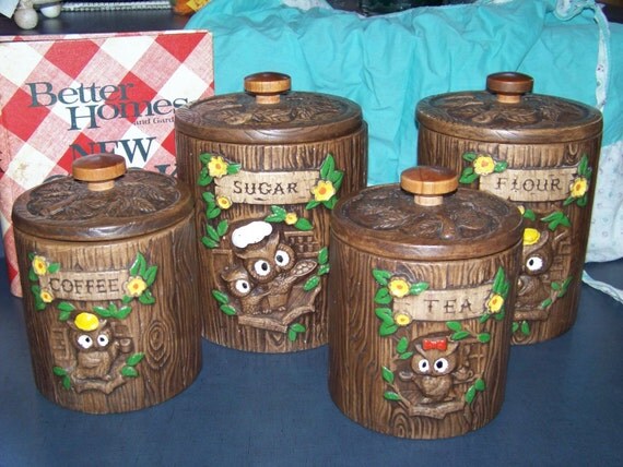 Vintage Treasure Craft / Canister Set with Owls / by TraceyAnns