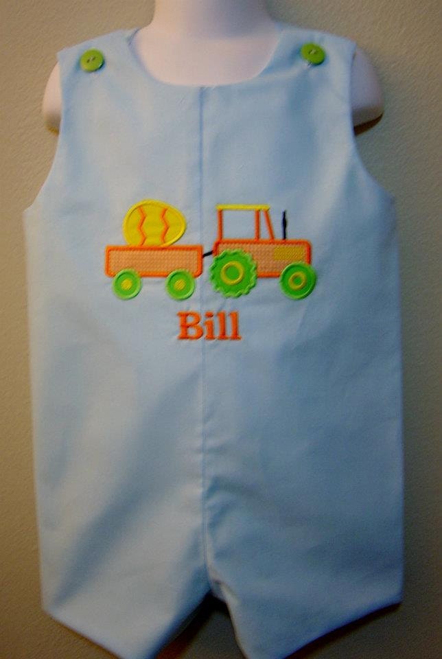 Custom made boutique appliqued monogrammed embroidered birthday Easter bunny a line dress jumper or jon jon shortalls
