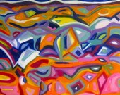 Fire Earth Air Water -  Abstract Original Painting - 2011 Oil on Canvas 24 x 24 inches- Home Decor