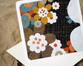 Blank Mini Card Set of 10, Woodsy Floral on Vanilla, Light Cream Envelopes, Handmade Paper Goods by mad4plaid on Etsy