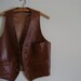RESERVED Vintage Men's Leather Vest, brown 3 pocket vest with satin lining, father's day for dad