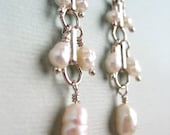 Paige Earrings - freshwater pearls, sterling silver
