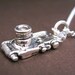 Annie Necklace - sterling silver camera charm, sterling silver chain, Swarovski crystals, glass