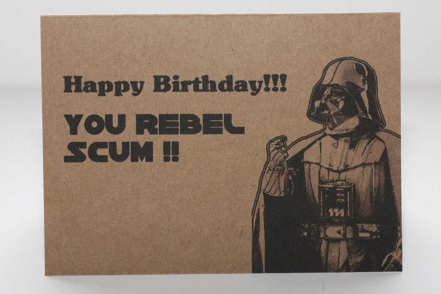 Darth Vader Birthday card and envelope - Star Wars - Geek birthday card - awesome