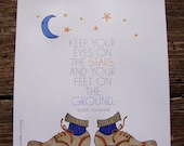 Letterpress Keep Your Eyes on The Stars limited edition print