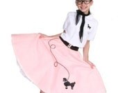 50's Poodle Skirt LIGHT PINK - LARGE child size 10-11-12