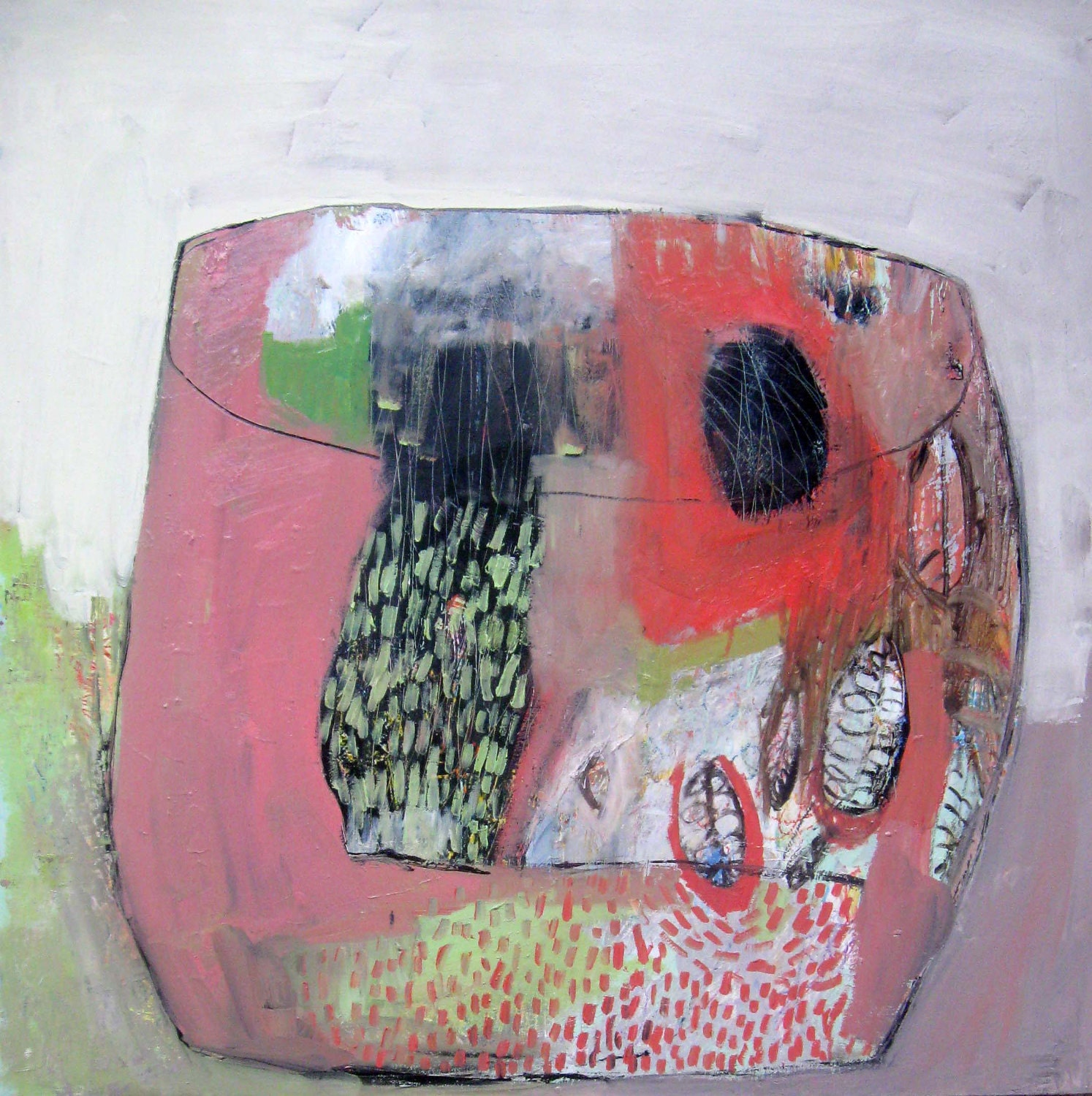 reserved. Conversation, Original oil painting on wood
