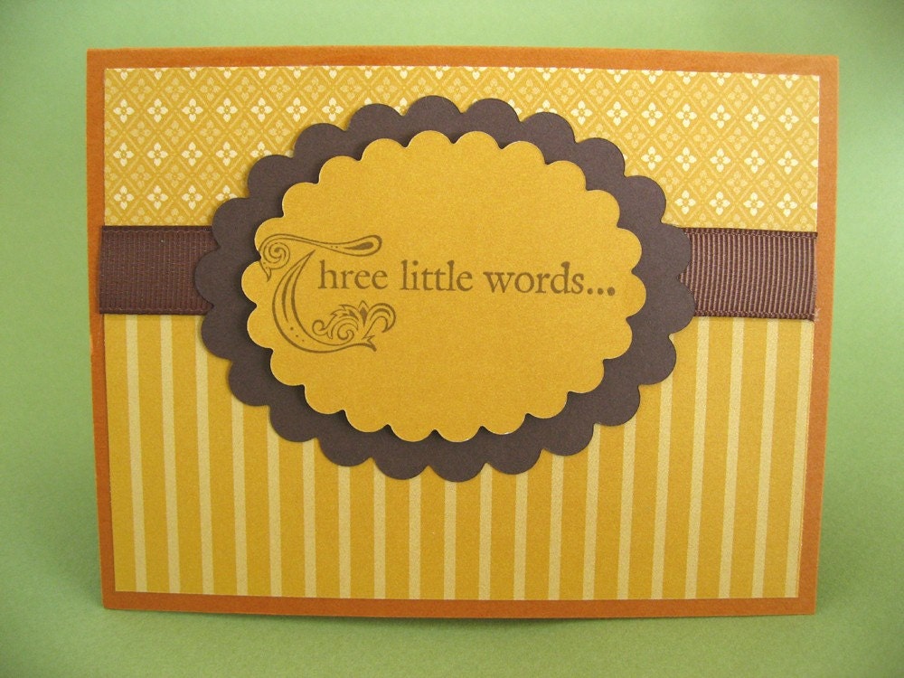 Thank you card, three little words
