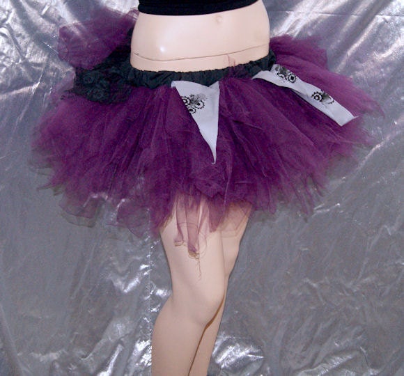 Eggplant Purple SteamPunk Gears Wings Trashy TuTu Skirt adult small MTCoffinz - Ready to ship
