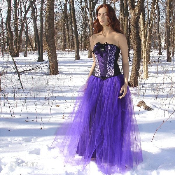 Gothic Royal Purple Formal Length Tulle Skirt Adult all sizes MTCoffinz