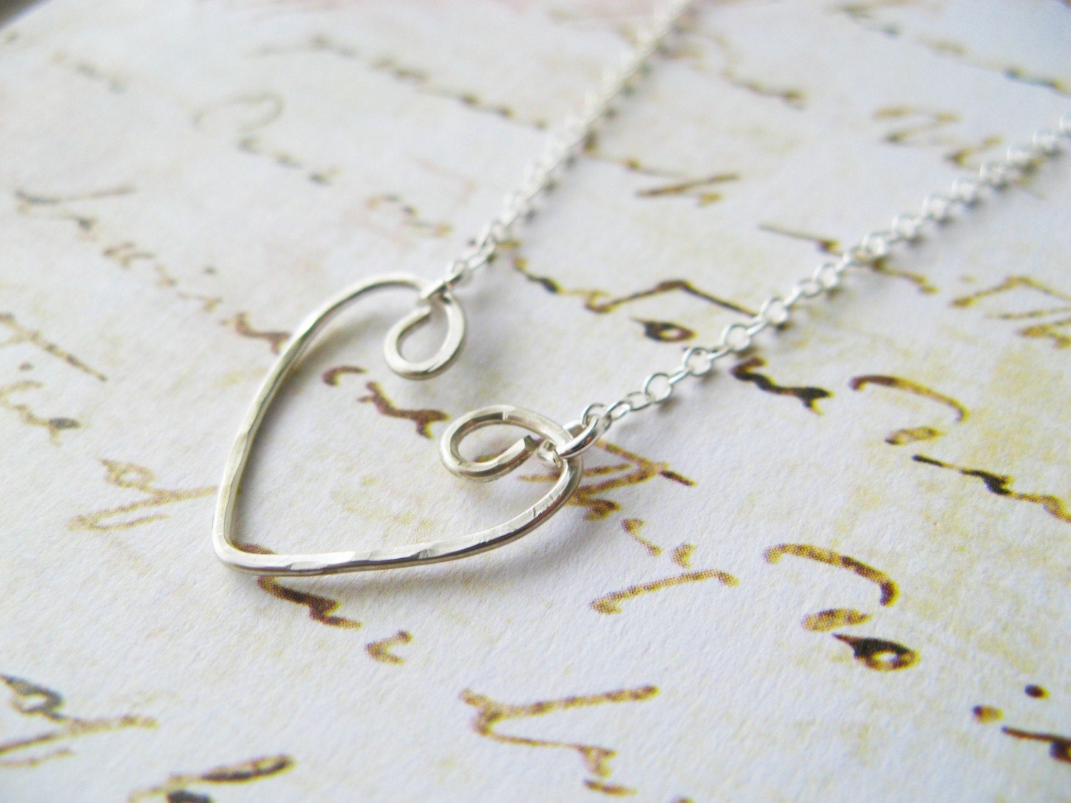 Perfectly Imperfect - Necklace - Hammered Heart in Sterling Silver - Handmade - Gift - Sister - Daughter - Girlfriend