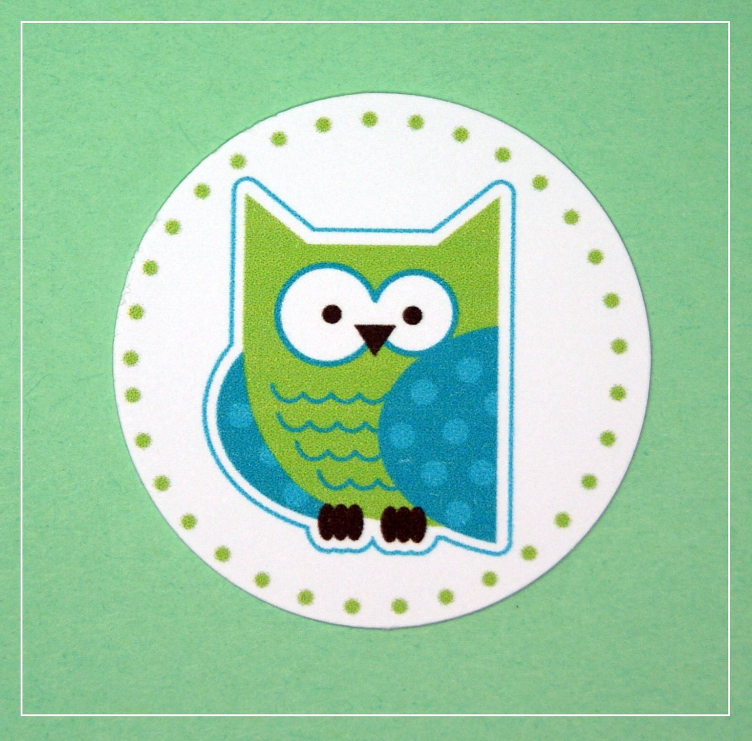 Bright Owl Round Tags - Set of 8