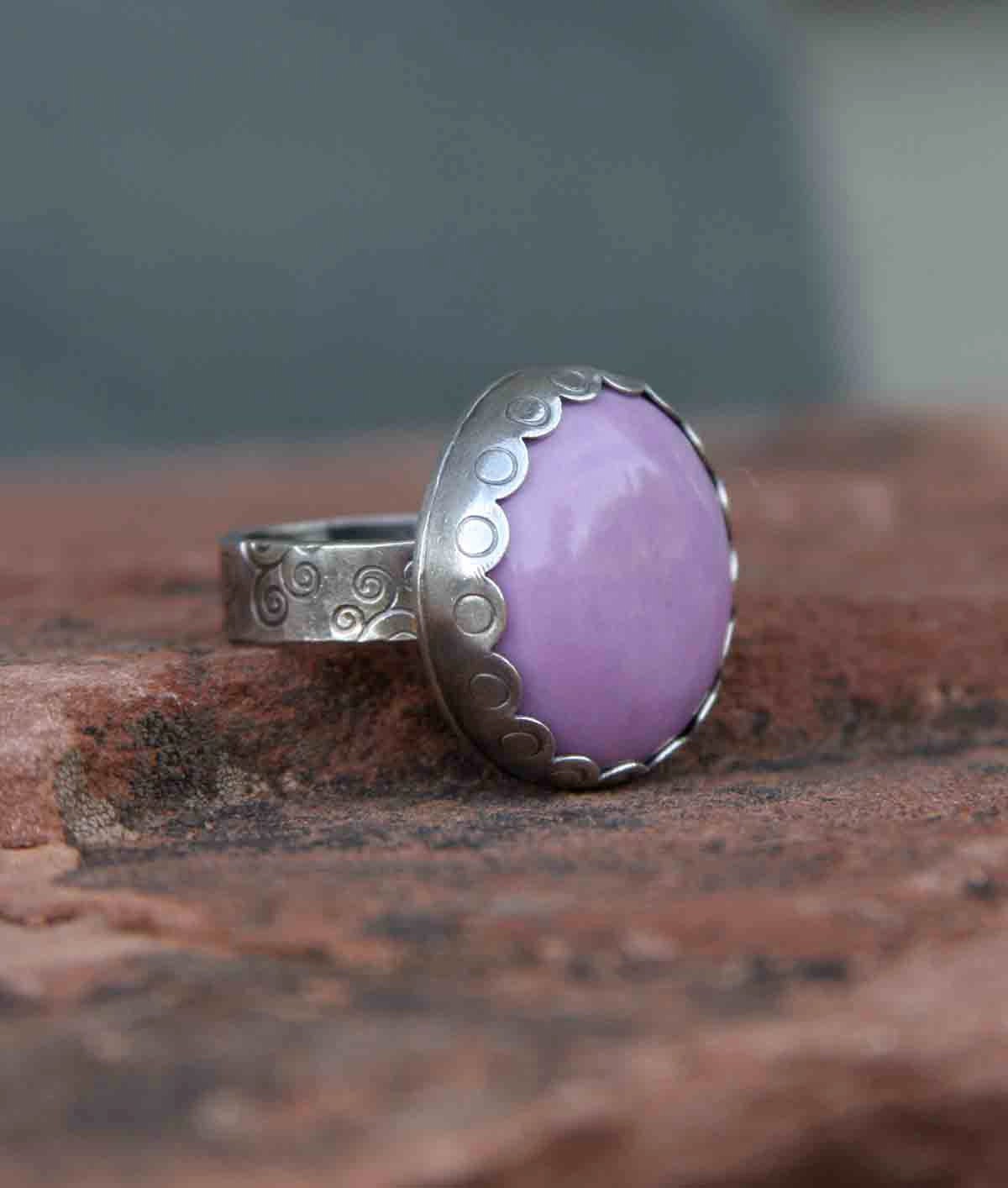 Phosphosiderite and Sterling Silver Ring Size 7