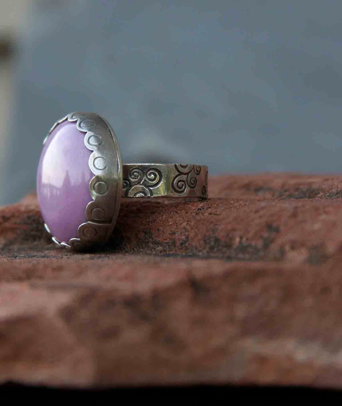 Phosphosiderite and Sterling Silver Ring Size 7