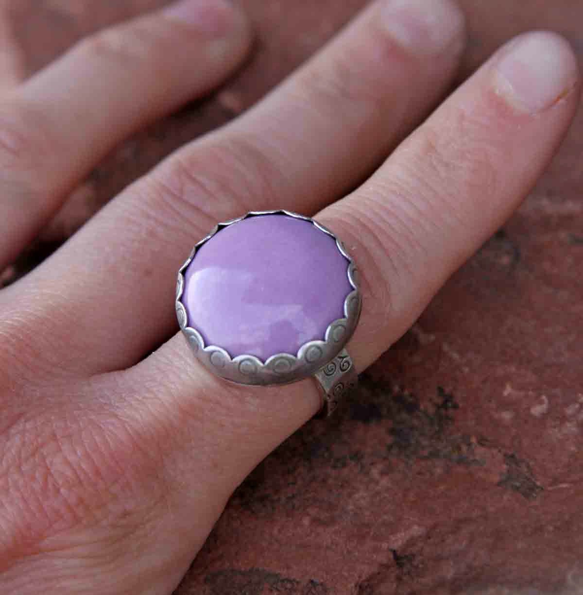 Phosphosiderite and Sterling Silver Ring Size 7