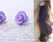 Periwinkle Blossom - Rose post earrings