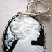 Victorian Black Toggle  Cameo  Necklace- Womens