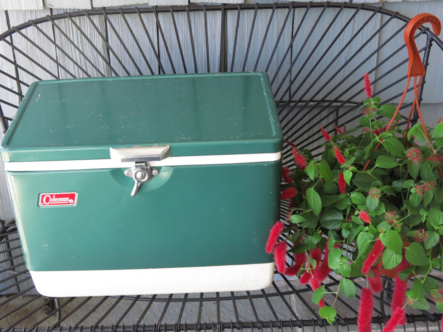 vintage green coleman cooler