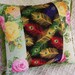 Frida Kahlo Mexican Designer Pillow Peacocks and Roses