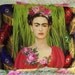 Frida Kahlo Mexican Designer Pillow Peacocks and Roses