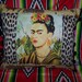 Frida Kahlo Mexican Pillow Self Portrait Leopard Animal Print fabric