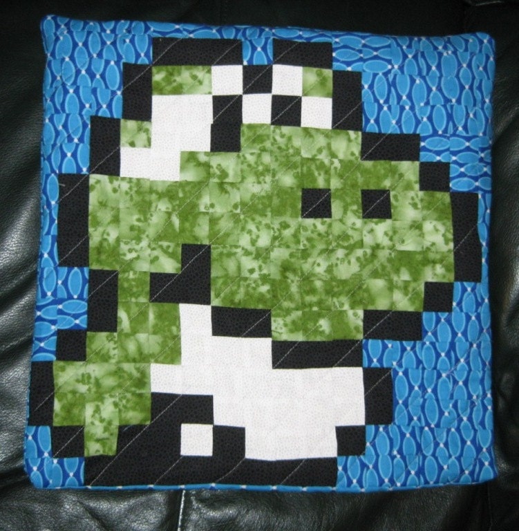 Baby Yoshi Quilted Pillow Cover