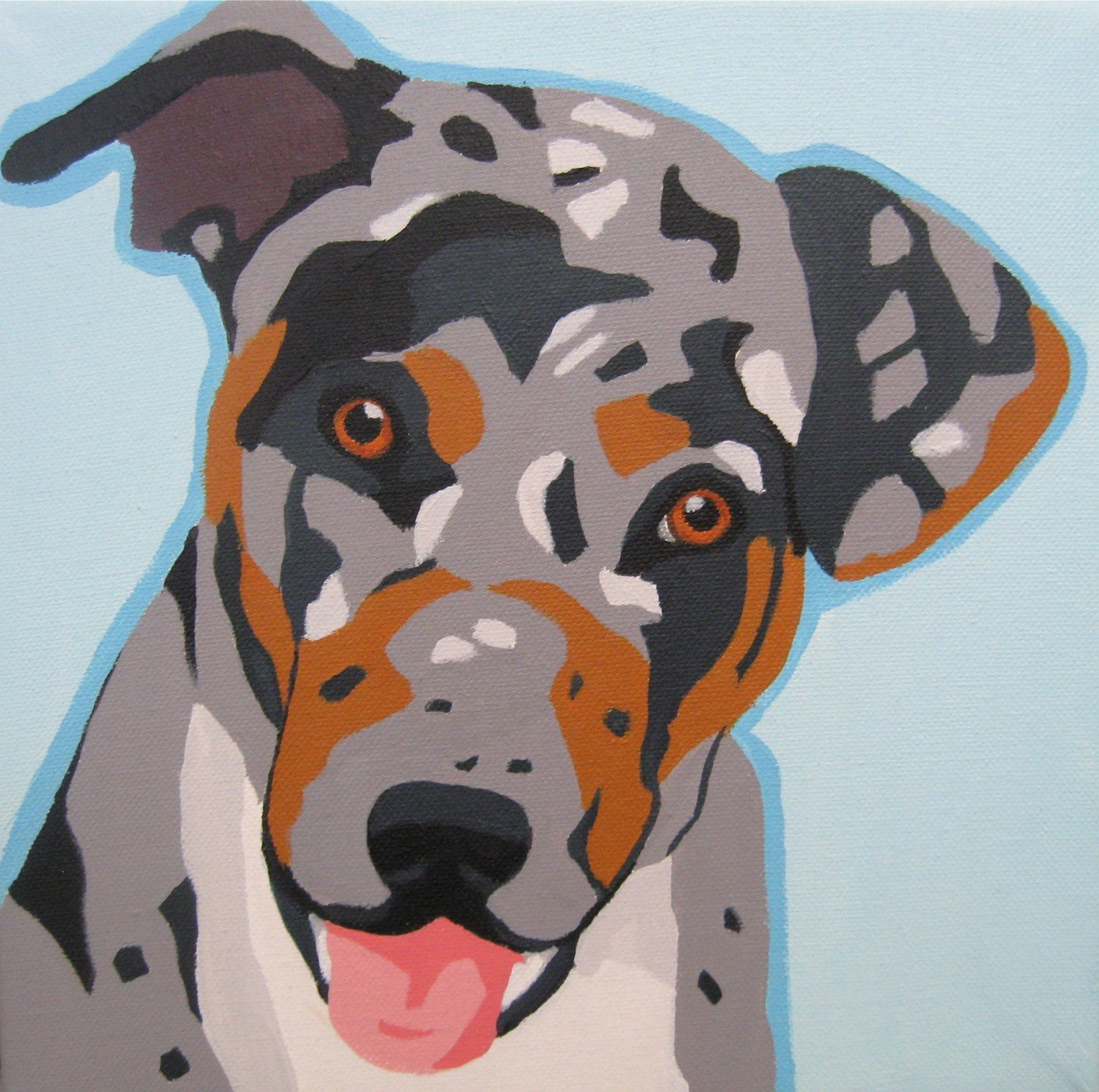 Custom 6x6 POP ART Pet Dog Portrait Painting