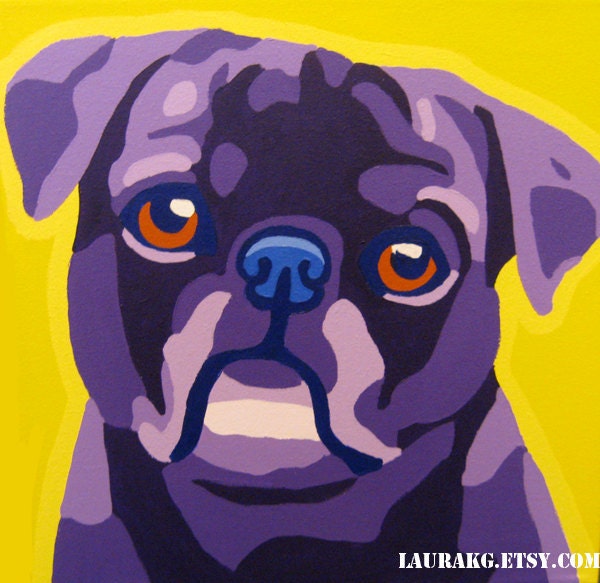 Custom 24x24 Pop Art Dog Portrait Painting of Your Animal