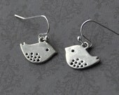 Silver Bird Earrings - Baby Sparrow