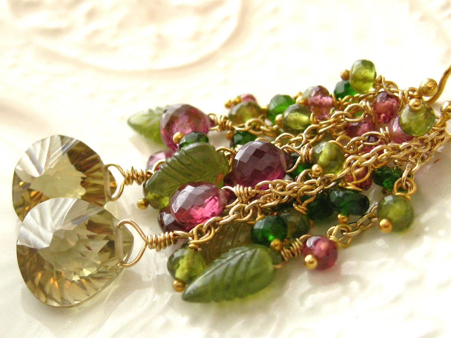 Gemstone Tassel Earrings-Mandevilla