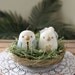 Custom Wedding Cake Topper - Medium Hand Painted Love Birds with Painted Bouquet