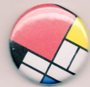1in Mondrian pinback badge