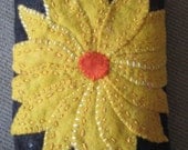 Yellow Flower on Black Tissue Cozy