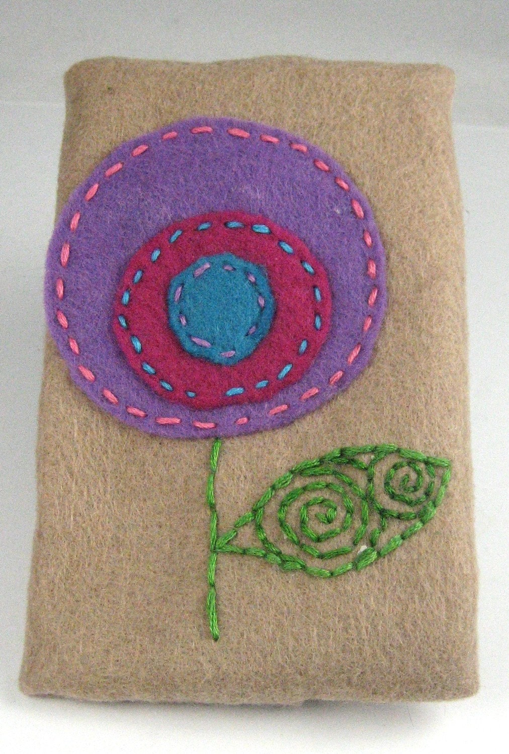 Multi-colored Lollipop Flower on Beige Tissue Cozy