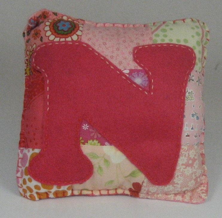 Light Pink "N" Inital Pillow