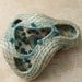 Blue Eyed Wave Horsehair Basket Coiled with White Blond Horse Hair Art Sculpture