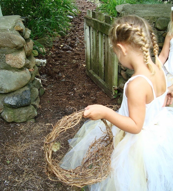Rustic Freeform Natural Twig Basket for your Eco-Conscious Woodland Wedding Wild